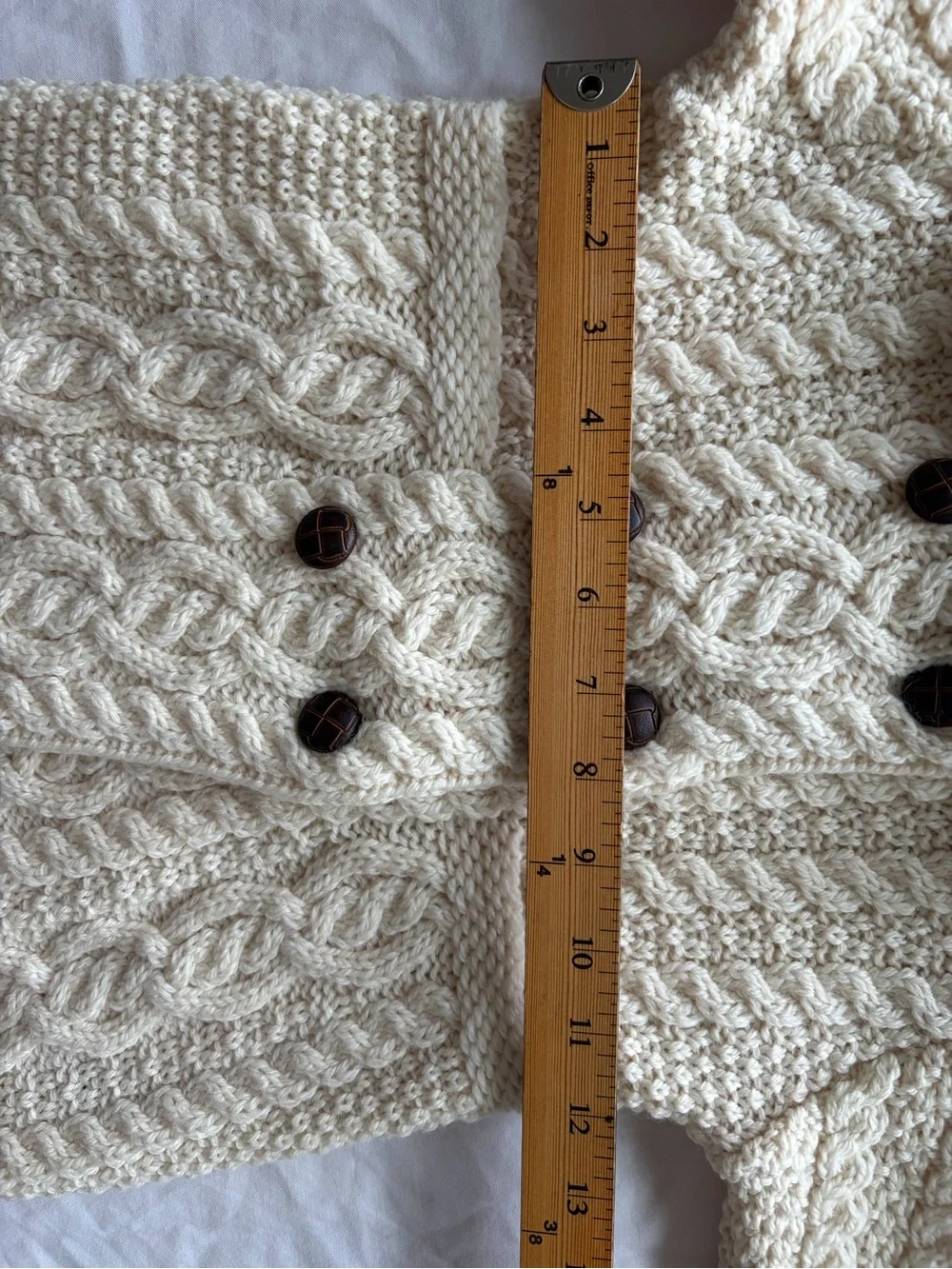 Double Breasted Aran 100% Wool  Kids Coat From Blarney woolen Mills Sz 3-4 Years
